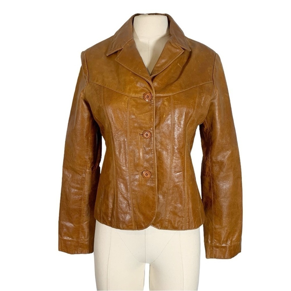 Vintage Wilsons Leather Button Down Jacket Size Small